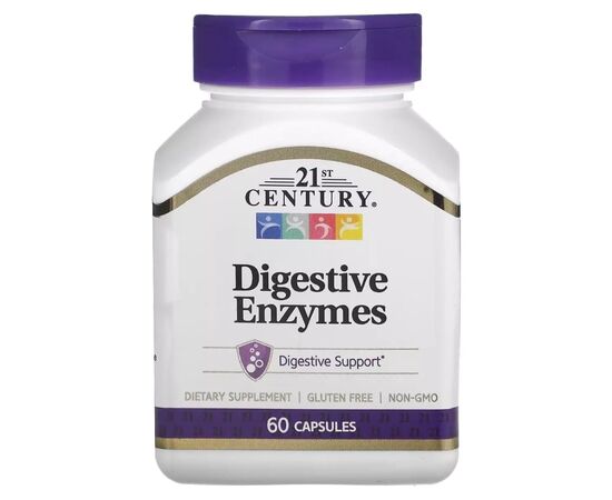 Вітамін 21st Century Травні ферменти, Digestive Enzymes, 60 капсул (CEN-22556)