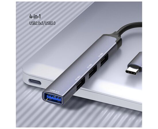 Концентратор ColorWay USB-C 4-в-1 USB2.0х3/USB3.0 (CW-HUB04), изображение 11 Концентратор ColorWay USB-C 4-в-1 USB2.0х3/USB3.0 (CW-HUB04), изображение 11