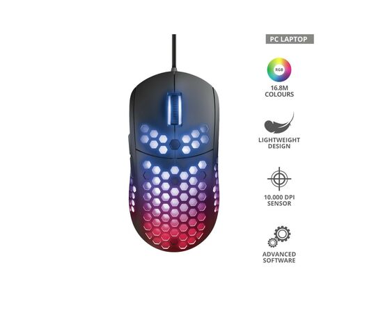 Мишка Trust GXT 960 Graphin Ultra-lightweight RGB USB Black (23758), зображення 7 Мишка Trust GXT 960 Graphin Ultra-lightweight RGB USB Black (23758), зображення 7