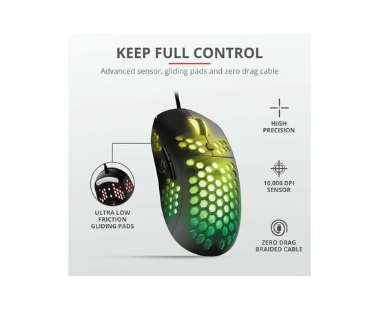 Мишка Trust GXT 960 Graphin Ultra-lightweight RGB USB Black (23758), зображення 8 Мишка Trust GXT 960 Graphin Ultra-lightweight RGB USB Black (23758), зображення 8