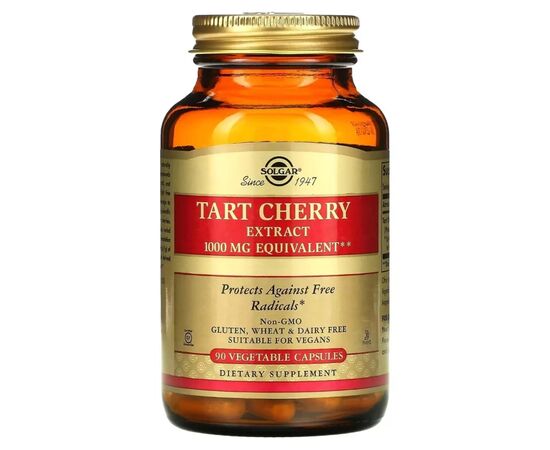 Вітамін Solgar Екстракт терпкої вишні, 1000 мг, Tart Cherry Extract, 90 вегетаріан (SOL-31549), зображення 3 Вітамін Solgar Екстракт терпкої вишні, 1000 мг, Tart Cherry Extract, 90 вегетаріан (SOL-31549), зображення 3