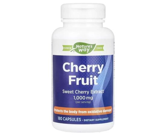 Витамин Natural Factors Вишня, 1000 мг, Cherry Fruit, Sweet Cherry Extract, Nature''s Way, 180 капсул (EMT-08540)