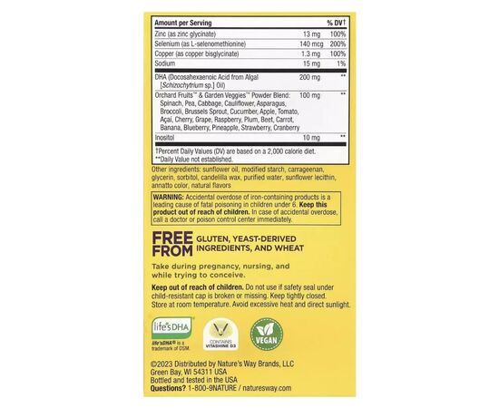 Витамин Nature's Way Мультивитамины премиум для беременных, Alive! Complete Premium Pre (NWY-11209), изображение 3 Витамин Nature's Way Мультивитамины премиум для беременных, Alive! Complete Premium Pre (NWY-11209), изображение 3
