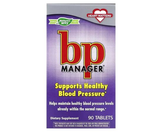 Вітамін Nature's Way Нормалізація кров'яного тиску, BP Manager, 90 таблеток (EMT-02869)