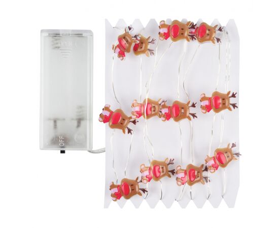 Гирлянда YES! Fun На медной проволоке Олени 20 LED Тепло-белая 2.2 м На батарейках (801206), изображение 2 Гирлянда YES! Fun На медной проволоке Олени 20 LED Тепло-белая 2.2 м На батарейках (801206), изображение 2