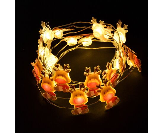 Гирлянда YES! Fun На медной проволоке Олени 20 LED Тепло-белая 2.2 м На батарейках (801206), изображение 3 Гирлянда YES! Fun На медной проволоке Олени 20 LED Тепло-белая 2.2 м На батарейках (801206), изображение 3