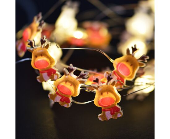 Гирлянда YES! Fun На медной проволоке Олени 20 LED Тепло-белая 2.2 м На батарейках (801206), изображение 4 Гирлянда YES! Fun На медной проволоке Олени 20 LED Тепло-белая 2.2 м На батарейках (801206), изображение 4