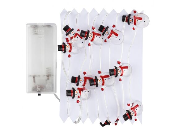 Гирлянда YES! Fun На медной проволоке Снеговики 20 LED Тепло-белая 2.2 м На батарейках (801213), изображение 2 Гирлянда YES! Fun На медной проволоке Снеговики 20 LED Тепло-белая 2.2 м На батарейках (801213), изображение 2