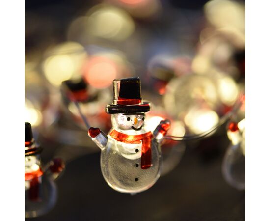 Гирлянда YES! Fun На медной проволоке Снеговики 20 LED Тепло-белая 2.2 м На батарейках (801213), изображение 4 Гирлянда YES! Fun На медной проволоке Снеговики 20 LED Тепло-белая 2.2 м На батарейках (801213), изображение 4