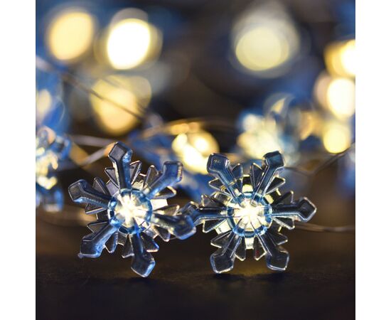 Гирлянда YES! Fun На медной проволоке Снежинки 20 LED Тепло-белая 2.2 м На батарейках (801212), изображение 4 Гирлянда YES! Fun На медной проволоке Снежинки 20 LED Тепло-белая 2.2 м На батарейках (801212), изображение 4