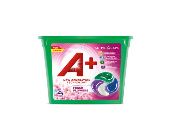 Капсули для прання A+ Fresh Flowers 4 в 1 38 шт. (8435495818410)