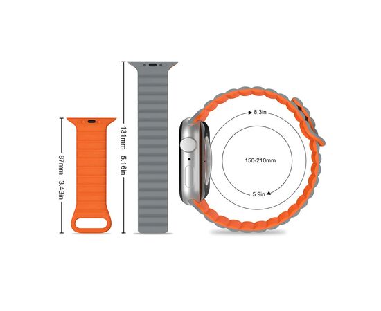 Ремешок для смарт-часов Drobak Silicone Magnetic Link для Apple Watch All Series 38/40/41mm Army Green (898919), изображение 3 Ремешок для смарт-часов Drobak Silicone Magnetic Link для Apple Watch All Series 38/40/41mm Army Green (898919), изображение 3
