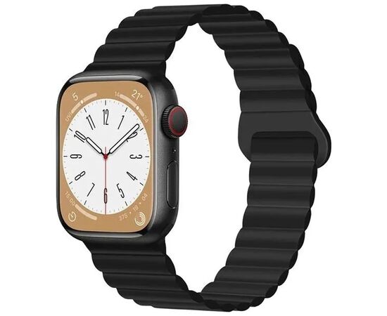 Ремінець до смарт-годинника Drobak Silicone Magnetic Link для Apple Watch All Series 38/40/41mm Dark black (898922)