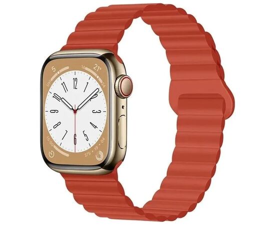 Ремінець до смарт-годинника Drobak Silicone Magnetic Link для Apple Watch All Series 38/40/41mm Orange red (898918)