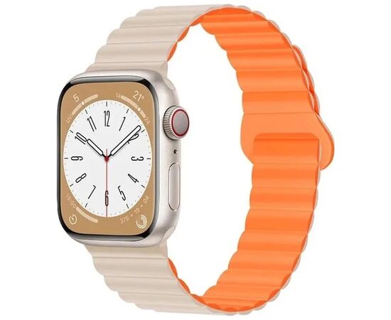 Ремінець до смарт-годинника Drobak Silicone Magnetic Link для Apple Watch All Series 38/40/41mm Starlight orange (898924)