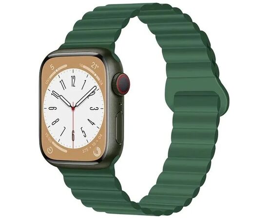 Ремінець до смарт-годинника Drobak Silicone Magnetic Link для Apple Watch All Series Ultra 2 49/45/44/42mm Army Green (898926)