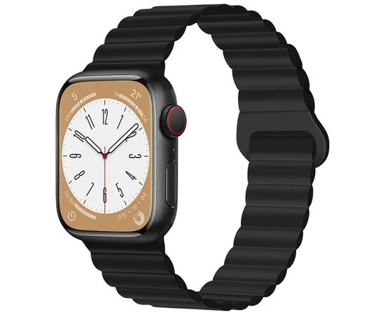 Ремінець до смарт-годинника Drobak Silicone Magnetic Link для Apple Watch All Series Ultra 2 49/45/44/42mm Dark black (898929)
