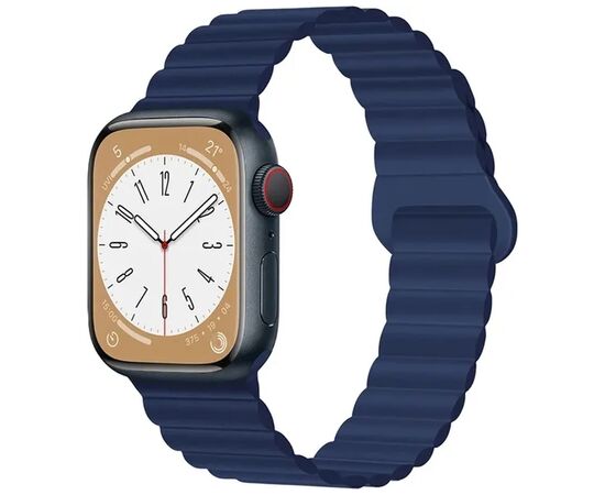 Ремінець до смарт-годинника Drobak Silicone Magnetic Link для Apple Watch All Series Ultra 2 49/45/44/42mm Midnight blue (898927)