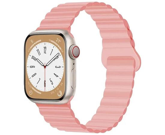 Ремінець до смарт-годинника Drobak Silicone Magnetic Link для Apple Watch All Series Ultra 2 49/45/44/42mm Pink sand (898928)
