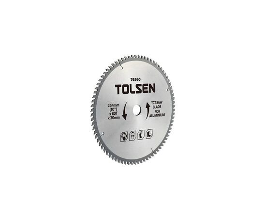 Диск пильний Tolsen ПРОФІ з ТВС напайками по алюмінію 305х30-16мм, 100 зубців (76571)