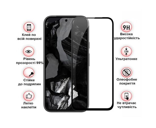Стекло защитное BeCover Google Pixel 8a Black (711663), изображение 3 Стекло защитное BeCover Google Pixel 8a Black (711663), изображение 3