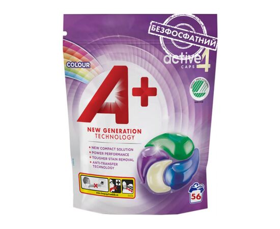 Капсулы для стирки A+ Color 4 в 1 56 шт. (8435495818328/8435495828785)