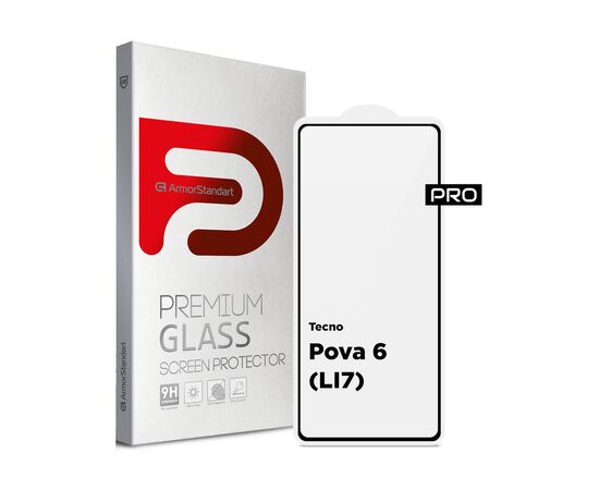 Стекло защитное Armorstandart Pro Tecno Pova 6 (LI7) Black (ARM78228)