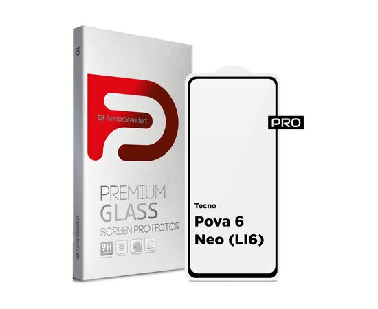 Скло захисне Armorstandart Pro Tecno Pova 6 Neo (LI6) Black (ARM78227)