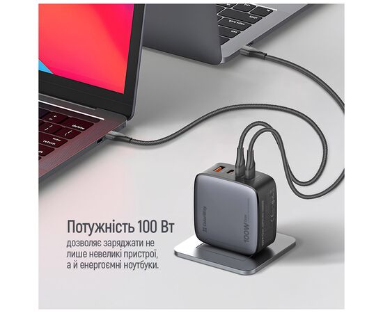 Зарядное устройство ColorWay Power Delivery GaN (USB-A + 3USB TYPE-C) (100W) (CW-CHS047PD-BK), изображение 11 Зарядное устройство ColorWay Power Delivery GaN (USB-A + 3USB TYPE-C) (100W) (CW-CHS047PD-BK), изображение 11