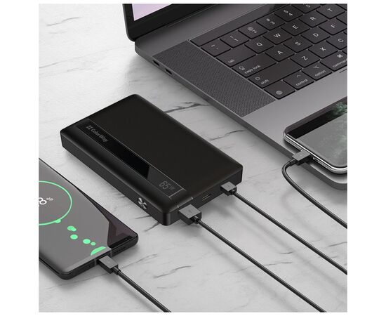 Батарея универсальная ColorWay 20 000 mAh PD/65W, QC/3.0, black (CW-PB200LPA3BK-PDD), изображение 7 Батарея универсальная ColorWay 20 000 mAh PD/65W, QC/3.0, black (CW-PB200LPA3BK-PDD), изображение 7