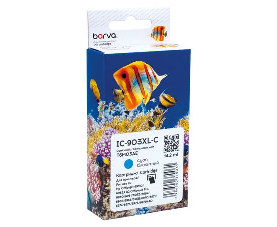 Картридж Barva HP 903XL (T6L87AE/T6M03AE) 825c, cyan (IC-903XL-C)