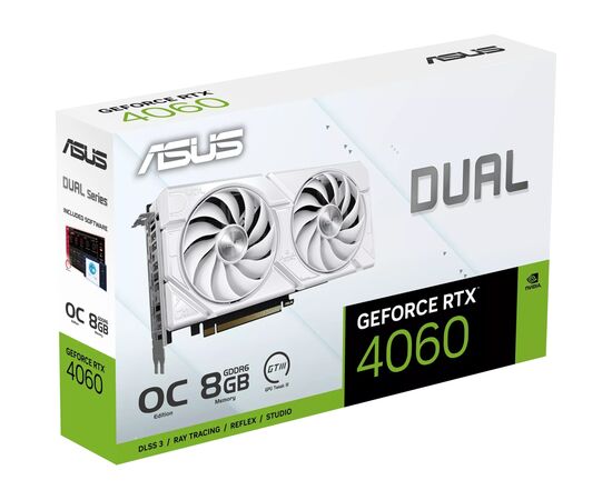 Видеокарта ASUS GeForce RTX4060 8Gb DUAL OC WHITE EVO (DUAL-RTX4060-O8G-EVO-WHITE), изображение 11 Видеокарта ASUS GeForce RTX4060 8Gb DUAL OC WHITE EVO (DUAL-RTX4060-O8G-EVO-WHITE), изображение 11