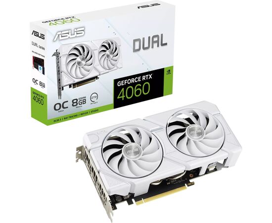 Видеокарта ASUS GeForce RTX4060 8Gb DUAL OC WHITE EVO (DUAL-RTX4060-O8G-EVO-WHITE), изображение 12 Видеокарта ASUS GeForce RTX4060 8Gb DUAL OC WHITE EVO (DUAL-RTX4060-O8G-EVO-WHITE), изображение 12