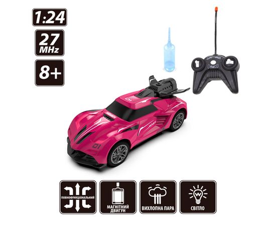 Радиоуправляемая игрушка Sulong Toys Spray Car - Sport (розовый, 1:24, свет, функция туман) (SL-354RHP), изображение 12