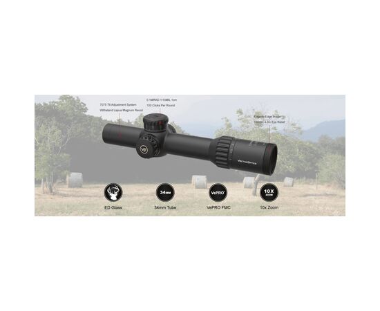 Оптический прицел Vector Optics Continental 1-10x28 (34mm) illum. ED FFP VET-CTR (SCFF-47), изображение 7 Оптический прицел Vector Optics Continental 1-10x28 (34mm) illum. ED FFP VET-CTR (SCFF-47), изображение 7