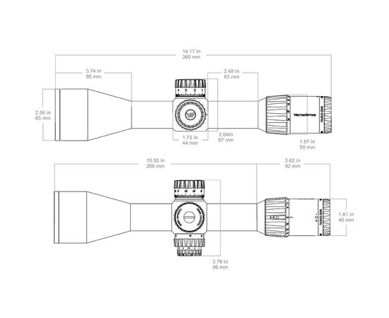 Оптический прицел Vector Optics Taurus 3-24x56 (34 мм) illum. SFP ED (SCOL-55), изображение 10 Оптический прицел Vector Optics Taurus 3-24x56 (34 мм) illum. SFP ED (SCOL-55), изображение 10