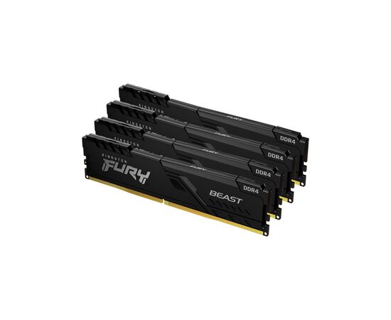 Модуль памяти для компьютера DDR4 128GB (4x32GB) 3200 MHz Fury Beast Black Kingston Fury (ex.HyperX) (KF432C16BBK4/128)