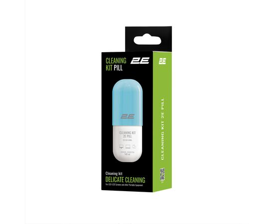 Спрей для очистки 2E PILL 140ml for office equipment +Microfibre 20 cm, white-blue (2E-SK140BL), изображение 4 Спрей для очистки 2E PILL 140ml for office equipment +Microfibre 20 cm, white-blue (2E-SK140BL), изображение 4