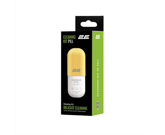 Спрей для очистки 2E PILL 140ml for office equipment +Microfibre 20 cm, white-yellow (2E-SK140YW), изображение 4 Спрей для очистки 2E PILL 140ml for office equipment +Microfibre 20 cm, white-yellow (2E-SK140YW), изображение 4