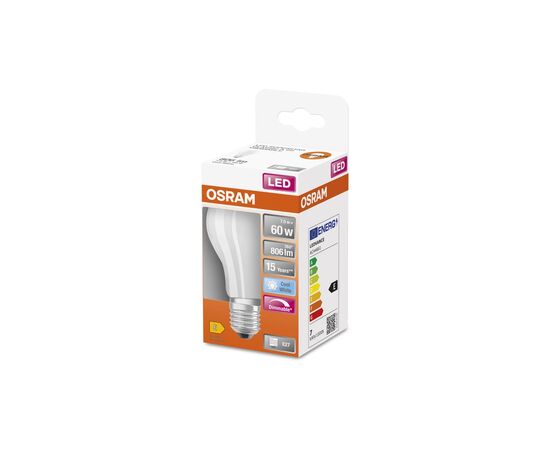 Лампочка Osram LED CL A60 DIM 7W/840 230V E27 (4058075434608), зображення 2 Лампочка Osram LED CL A60 DIM 7W/840 230V E27 (4058075434608), зображення 2
