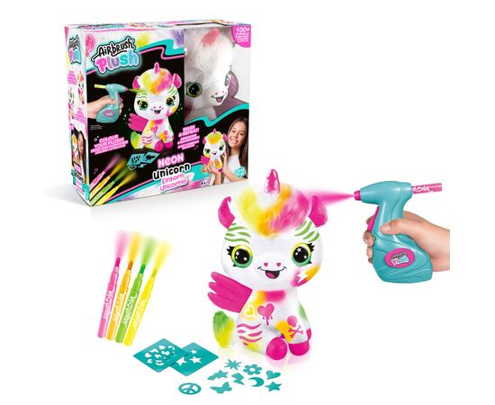 Набор для творчества Canal Toys DIY Airbrush Plush Единорог Неон (AIR024), изображение 2 Набор для творчества Canal Toys DIY Airbrush Plush Единорог Неон (AIR024), изображение 2