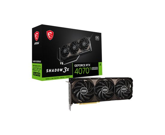 Видеокарта MSI GeForce RTX4070Ti SUPER 16Gb SHADOW 3X OC (RTX 4070 Ti SUPER 16G SHADOW 3X OC), изображение 7 Видеокарта MSI GeForce RTX4070Ti SUPER 16Gb SHADOW 3X OC (RTX 4070 Ti SUPER 16G SHADOW 3X OC), изображение 7