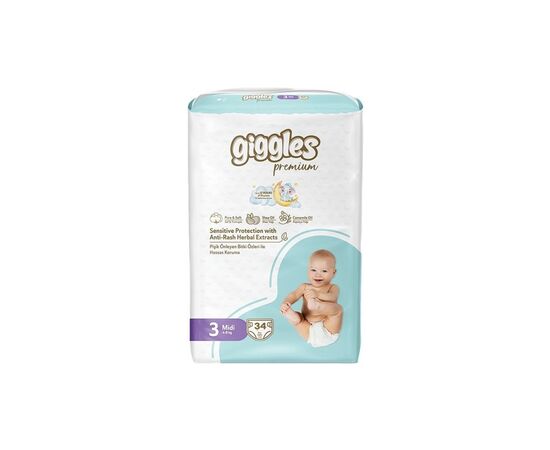 Подгузники Giggles Premium 3 Midi 4-9 кг 34 шт (8680131206896)