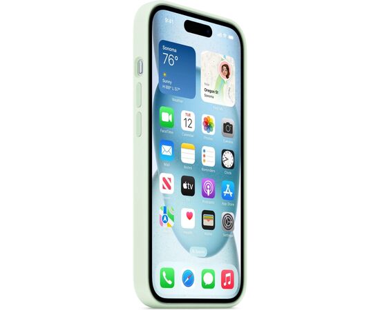 Чехол для мобильного телефона Apple iPhone 15 Silicone Case with MagSafe - Soft Mint,Model A3123 (MWNC3ZM/A), изображение 2 Чехол для мобильного телефона Apple iPhone 15 Silicone Case with MagSafe - Soft Mint,Model A3123 (MWNC3ZM/A), изображение 2