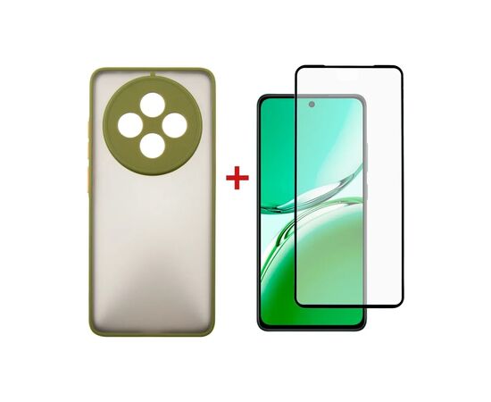 Чохол до мобільного телефона Dengos Oppo Reno 12 F/FS Matte + glass (Green) (DG-KM-110)