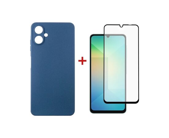 Чохол до мобільного телефона Dengos Samsung Galaxy A06 Carbon + glass (Blue) (DG-KM-114)