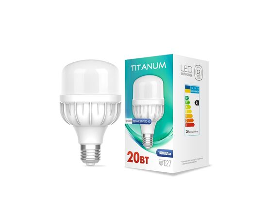 Лампочка TITANUM A80 20W E27 6500К (TL-HA80-20276), изображение 2 Лампочка TITANUM A80 20W E27 6500К (TL-HA80-20276), изображение 2
