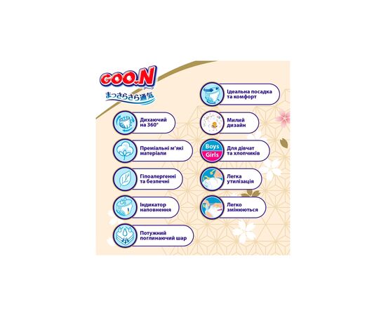 Подгузники GOO.N Premium Soft Трусики размер 4L 9-14 кг 88 шт (F1010101-157-2), изображение 7 Подгузники GOO.N Premium Soft Трусики размер 4L 9-14 кг 88 шт (F1010101-157-2), изображение 7