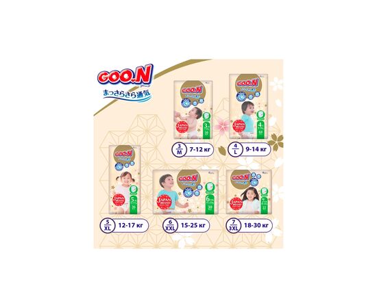 Подгузники GOO.N Premium Soft Трусики размер 4L 9-14 кг 88 шт (F1010101-157-2), изображение 8 Подгузники GOO.N Premium Soft Трусики размер 4L 9-14 кг 88 шт (F1010101-157-2), изображение 8