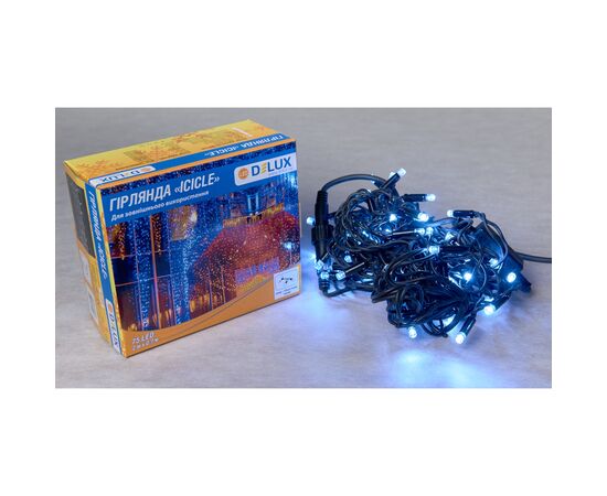 Гірлянда Delux Icicle 75LED 2x0.7m 18 flash білий/чорний IP44 EN (90012952)